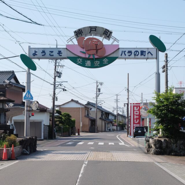 岐阜県安八郡は神戸町の本町通りに位置するアーチ看板。さりげなく町の花を使うアーチも多いですが、こちらはがっつりバラ推しのアーチ。

近郊農業が盛んな岐阜県の中でも神戸町はバラの生産が多く、原付のご当地ナンバープレートにもバラが描かれています。

神戸町は日吉神社の門前町として発展した町で、この通りをまっすぐ進むと参道となり神社に突き当たります。

「神戸」は「こうべ」ではなく「ごうど」。

名前の由来は日吉神社に税を納める集落という意味をもつ「神戸（かんべ）」に由来して、 いつの間にか「ごうど」と呼ばれるようになったという説や、神官の住む里「郷戸（ごうど）」が神戸になったという説があります。

ちなみに兵庫県の神戸（こうべ）は生田神社の神戸（かんべ）だったことが由来とのこと。

The Arch in the Godo Town, Gifu Prefecture. Although written with the same kanji(chinese character) as Kobe in Hyogo Prefecture, it is pronounced 'Godo', not 'Kobe’. This town is known for its rose production, as depicted in the arch. 

2022
#アーチ看板 #アーチ #商店街 #商店街ゲート #街歩き #岐阜県 #神戸町 #神戸 #バラ #arch #street #japan_photo #japan #Gihu #Godo #Rose